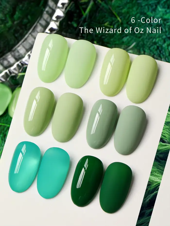 Ensemble de vernis à ongles en gel vert 15 ml (1/6 pièces)
