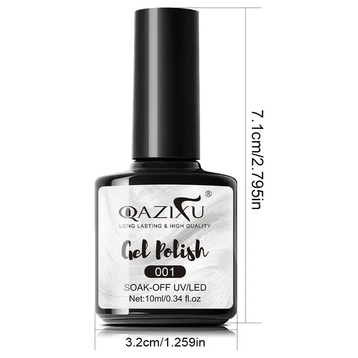 QAZIXU 1/6 pièces gris blanc couleur vernis à ongles paillettes Gel Semi Permanent UV Gel hiver tremper UV LED Nail Art