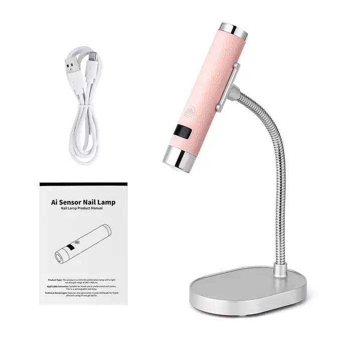 Mini lampe sèche-ongles UV LED, capteur Ai, Rechargeable, sans fil, pour bureau et séchage portatif,