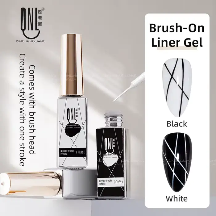 Verhéritage à ongles gel UV/LED, 7ml, blanc, noir, semi-continu