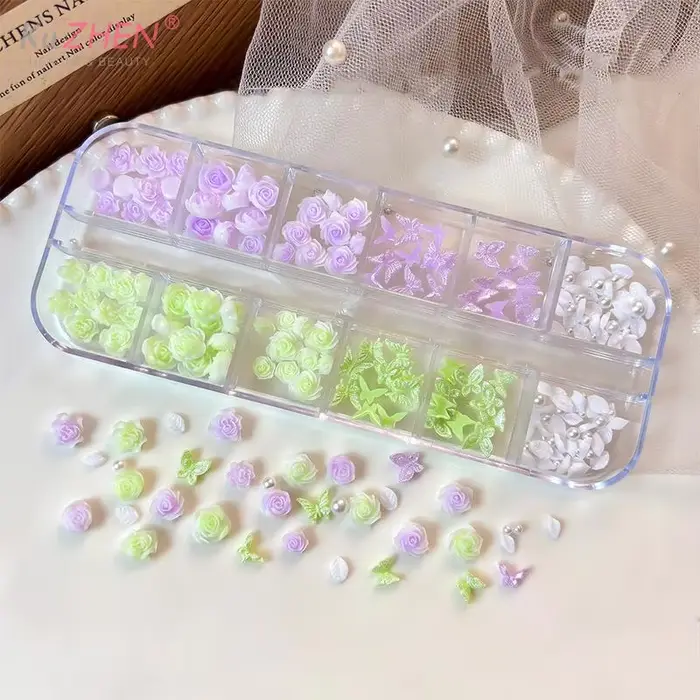 6/12 Grilles de breloques 3D pour nail art