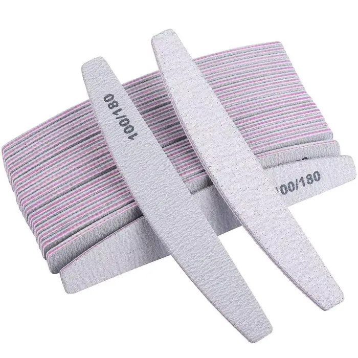 Lime à ongles professionnelle réutilisable, planche émeri Double face (100/180 grain), outil de manu