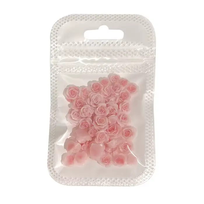 50 pièces 3D mélange de tailles belles fleurs de roses en fleurs résine adhésive Nail Art strass déc
