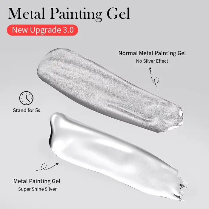 BORN PRETTY Vernis à ongles gel métallique super argenté pour bricolage