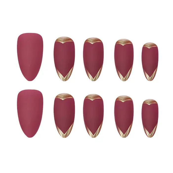 24 faux ongles texturés 3D plaqués or