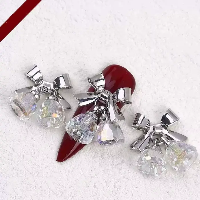 Ornement d'ongles cloches de noël nœud papillon perceuses à ongles