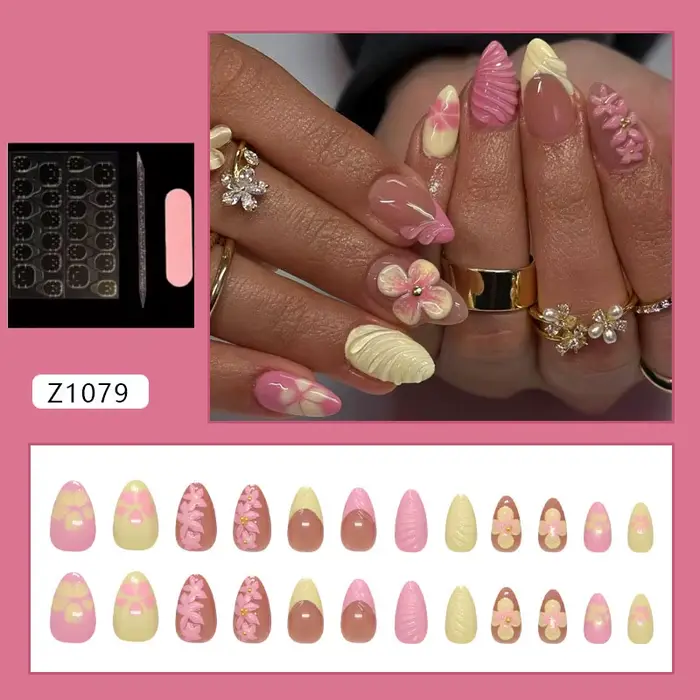 Faux ongles à presser en amande