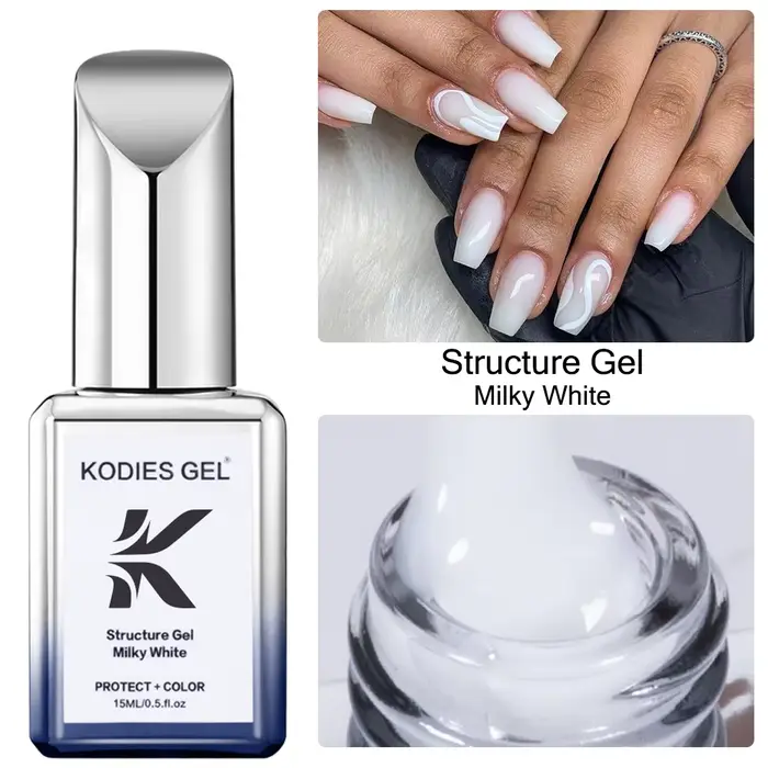 KODIES GEL Base en caoutchouc Gel vernis à ongles 15ML manucure française ivoire couleur Pastel natu