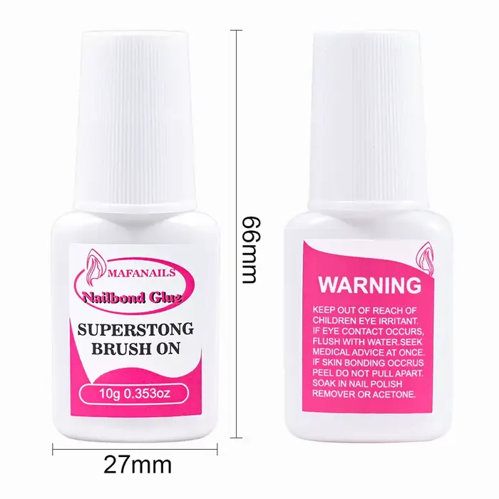 Colle à ongles pour pointes d'ongles, 10g, presse la plus forte (2/3/7/8/10ml), brosse à ongles sur 