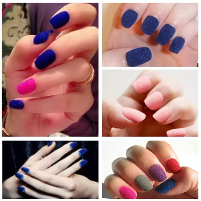 Poudre de velours pour ongles bleu