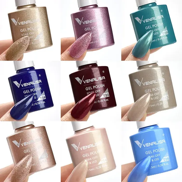 Vernis à ongles en gel Venalisa VIP3 sans HEMA, sans TPO, à retirer par trempage, UV LED, haute pigmentation, longue tenue, usage professionnel en salon, 7,5 ml