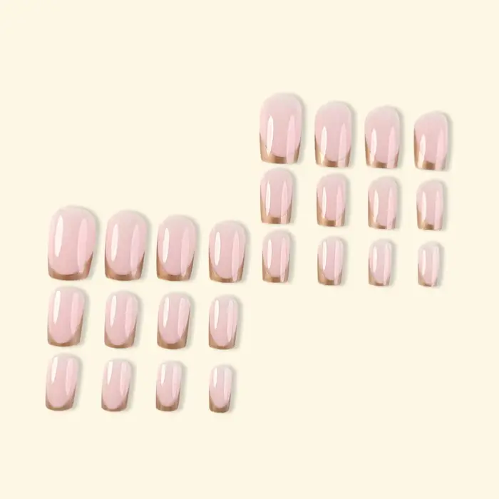 24 pièces autocollants français dorés pour ongles faux