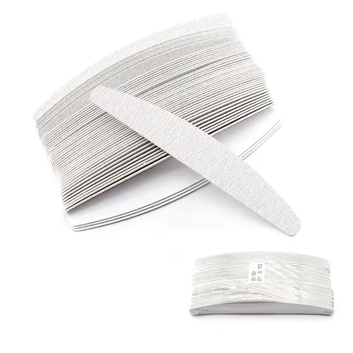 100 pièces/lot de limes abrasives de remplacement Moon 80 100 180 240 avec manche métallique gris, l