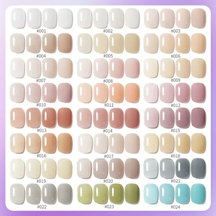 24 pièces série translucide 24 couleurs --- nouvelle nail art populaire ultra-lumineux glace