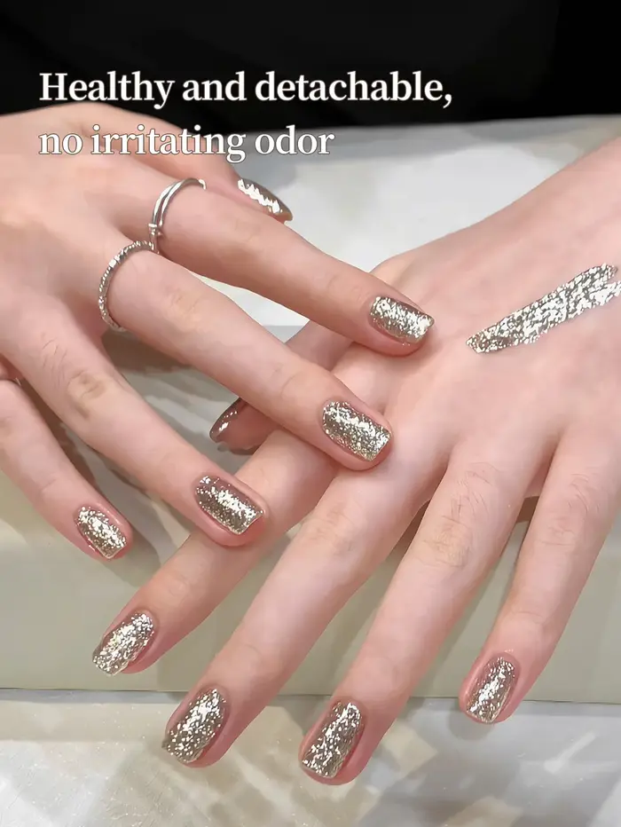 Vernis à ongles réfléchissant à paillettes Champagne or, 8g, scintillant, varnis, Gel UV Semi-Permanent, pour Nail Art