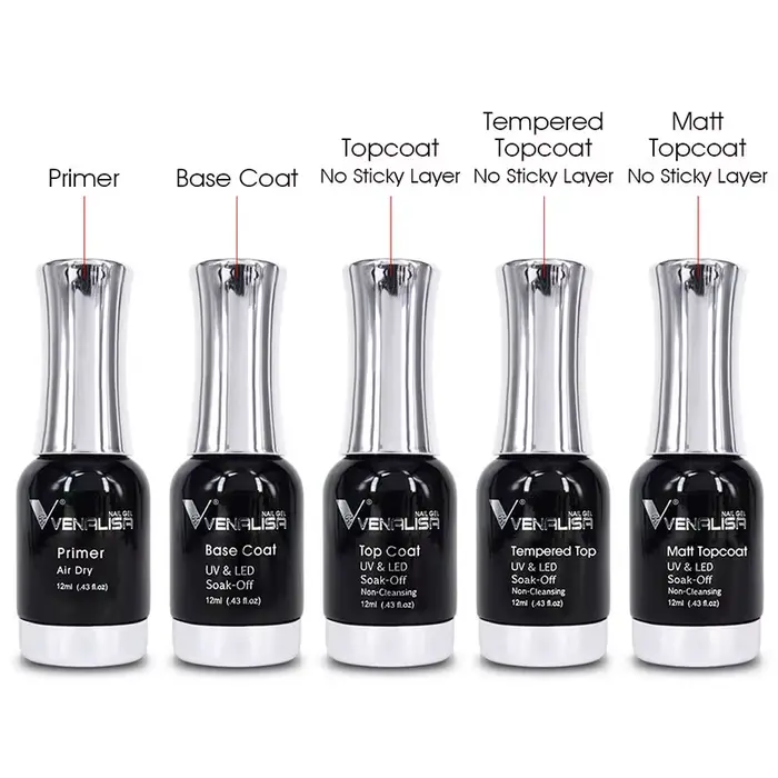 Venalisa 12ml TPO gratuit diamant couche de finition fourniture Nail Art émail Gel vernis à ongles brillant paillettes