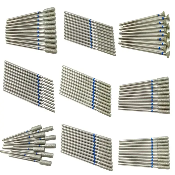 10 pièces ensemble diamant foret à ongles rotatif fraises électriques pour pédicure manucure fichier