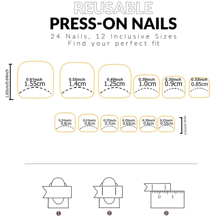 Améliorez instantané votre look avec 24 pièces-ensemble de faux pieds français courts carrés à couverture complète blanc
