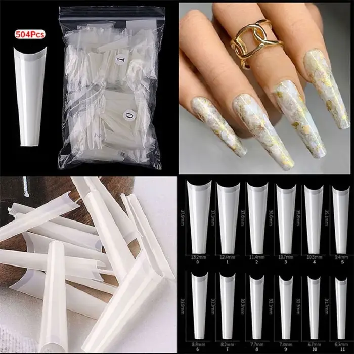 Faux ongles en forme de cercueil français