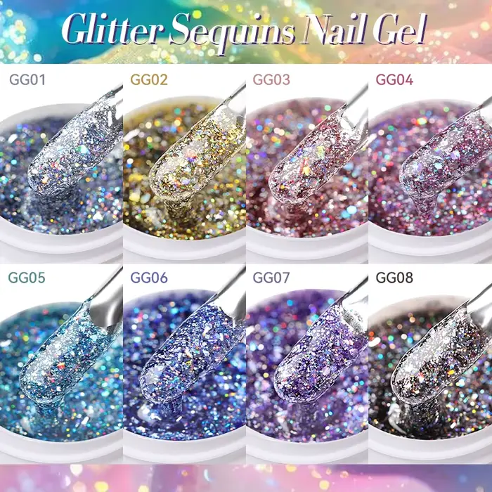 LILYCUTE 7ml paillettes Gel vernis à ongles brillant minéral