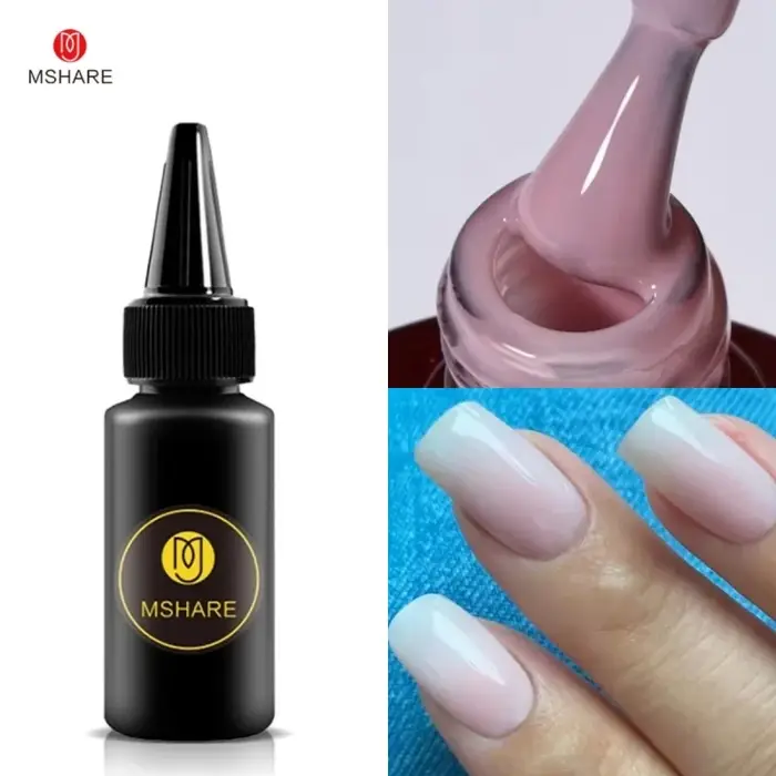 MSHARE blanc laiteux sans lingette couche de finition UV LED Gel gelée couleur haut Gel Sosk hors Gel Vernis renforcer