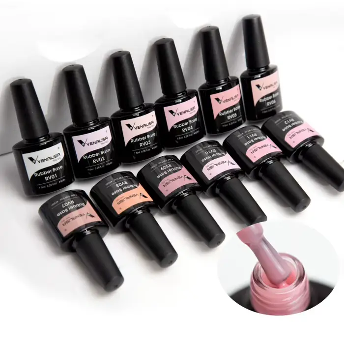VENALISA 7.5ml couche de Base en caoutchouc couleur vernis à ongles Semi Transparent français