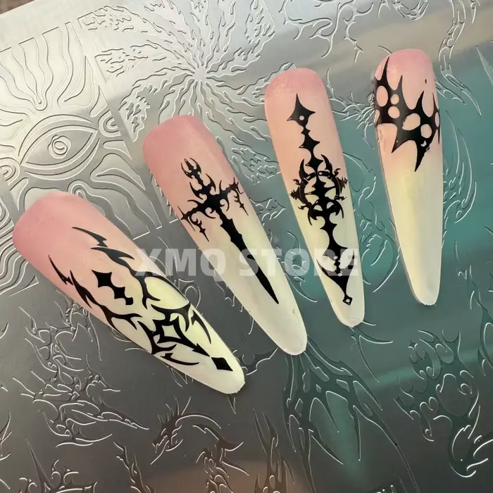 XMQ NAIL ART STAMPING PLATES IMAGEPLATES DE STYLE GOTHIQUE TEMPLATE COOL