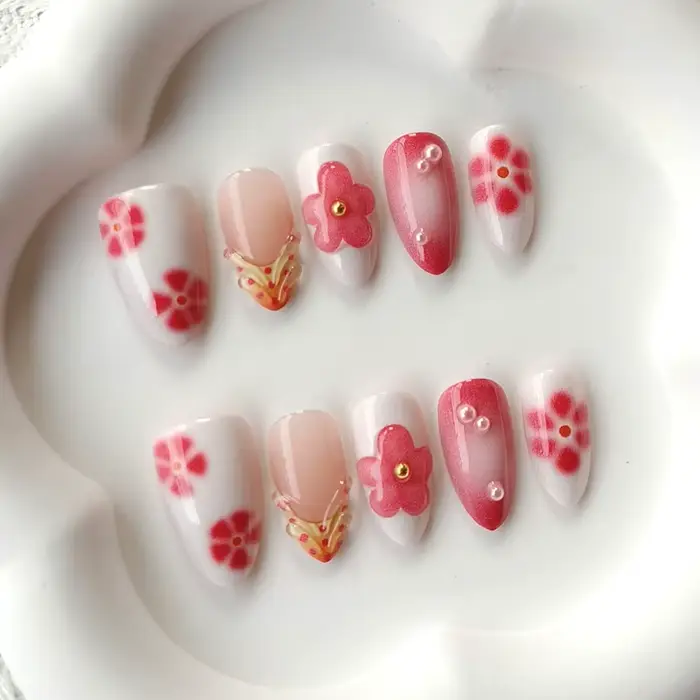 10 faux ongles courts en forme d'amande