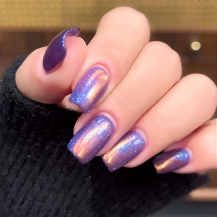 Vernis à ongles gel effet œil de chat MIANEL Orion Nebula, scintillant, cristal, bleu, violet, or, c