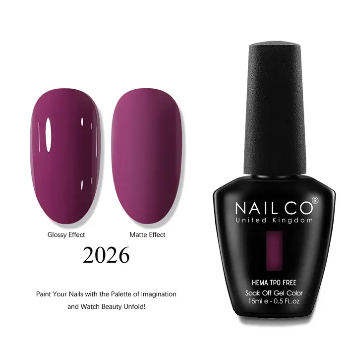 NAILCO 15ml Vernis à Ongles Gel Couleur Rouge Violet Semi-Permanent Sans HEMA ni TPO Gels UV Vernis Hybride pour Manucure