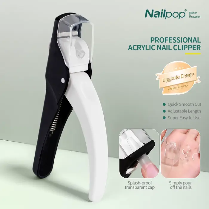 Nailpop coupe-ongles en forme de U acrylique faux ongles ciseaux pointe d'ongle coupe-bord manucure avec Sizer outils de coupe précis