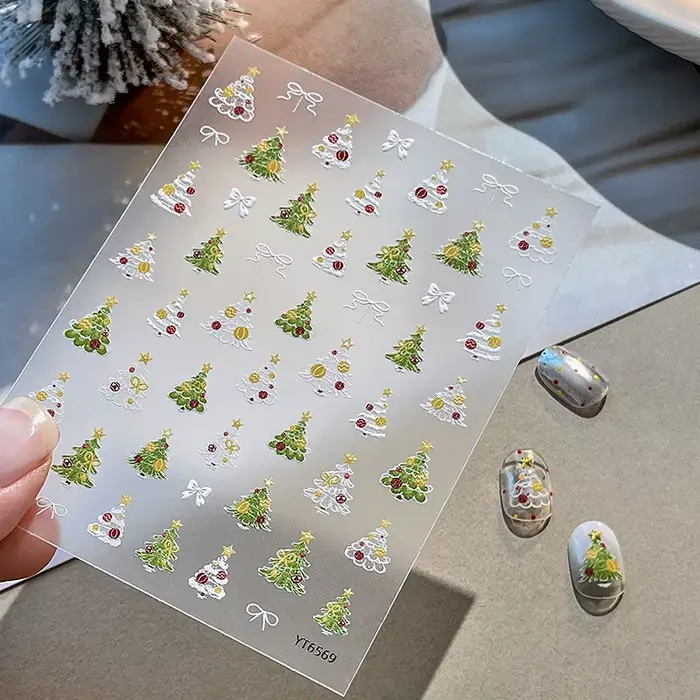 Autocollants pour ongles arbre de noël