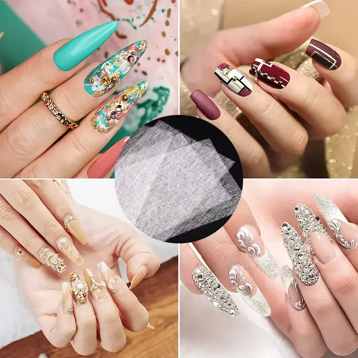 Soie Non tissée en fibre de verre, 10/20/50 pièces, Extension d'ongles, enveloppe en forme de soie,