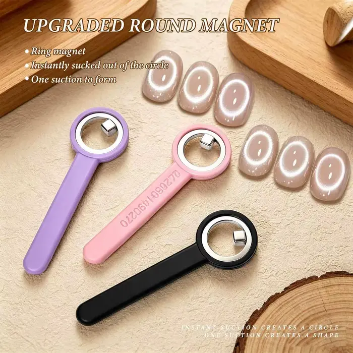 Bâtonnet magnétique œil de chat pour nail art - Aimant puissant circulaire creux effet œil