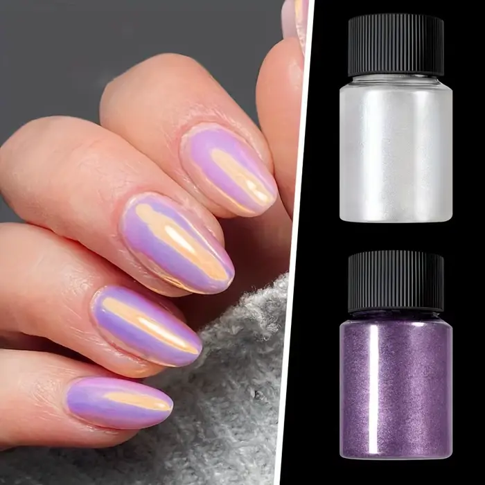10g/bouteille perles bleues Chrome ongles Pigment paillettes Aurora