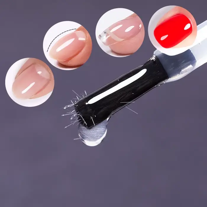 AWStorG 15ML Gel de Base en Fiber de caoutchouc pour ongles cassés réparés en fibre de verre clair Construction rapide