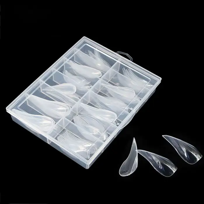 120 pièces ongles incurvés double formes pour Extension d'ongles courbe 3D Sculptural acrylique ongl