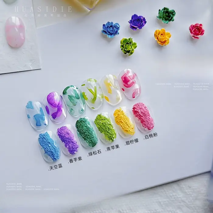 6 couleurs été crème glacée ongles dégradé fluide 6ml créatif bricolage conception