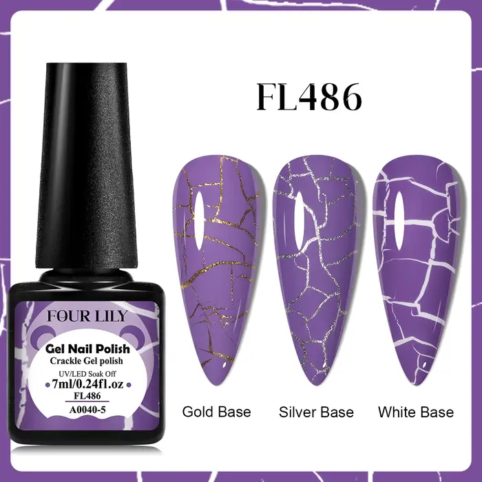 Quatre Lily 7ml Crackle Gel vernis à ongles hybride naturel sec bricolage Nail Art Cracking Gel vern