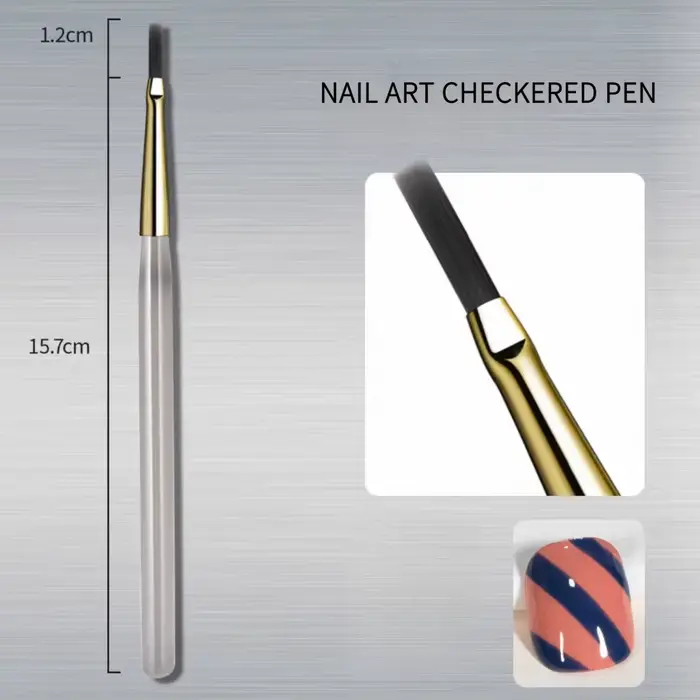 Ensemble de pinceaux pour Nail Art à carreaux français