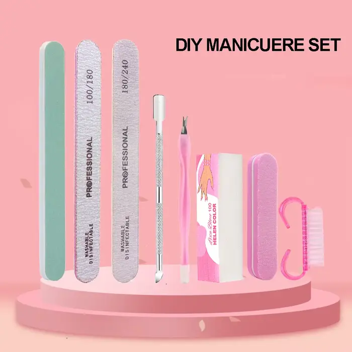 Kit d'outils de manucure et pédicure professionnel 8 pièces/ensemble : lime à ongles