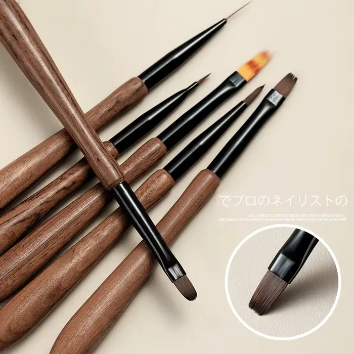 Manche ronde en bois Nail Art Liner brosse bricolage peinture stylo