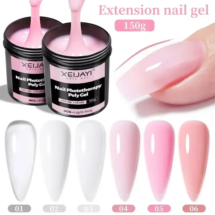 Gel d'extension d'ongles transparent