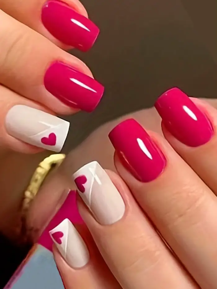 ARTAUG 24 pièces court carré presse sur ongles violet rose