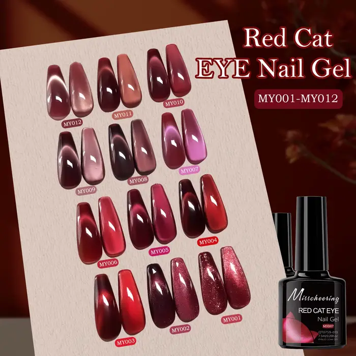 7.5ml rouge rubis oeil de chat Gel magnétique vernis à ongles pour ongles orteils bricolage verre ét