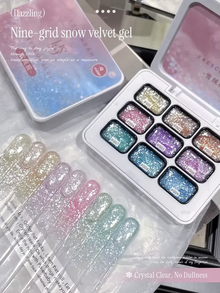 FRESCOBALDI Ensemble de vernis à ongles en gel Edelweiss 9 couleurs 2,5 g et ensemble de vernis à on