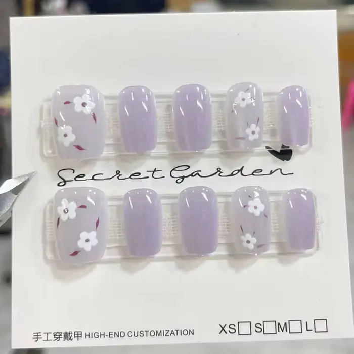 10 pièces mignon marguerite chat yeux presse sur ongles portable faux