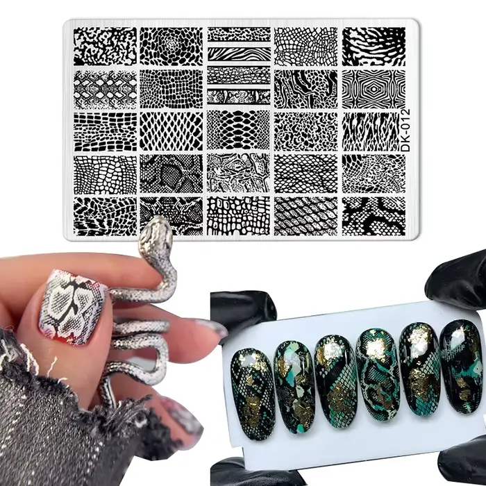Image animale serpent léopard ongles estampage tigre zèbre