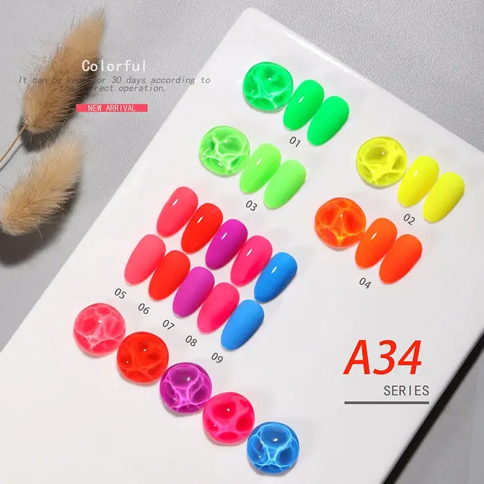 Vernis à ongles gel coloré Vendeeni 9 couleurs/ensemble, semi-permanent, UV LED, effet arc-en-ciel, pour nail art