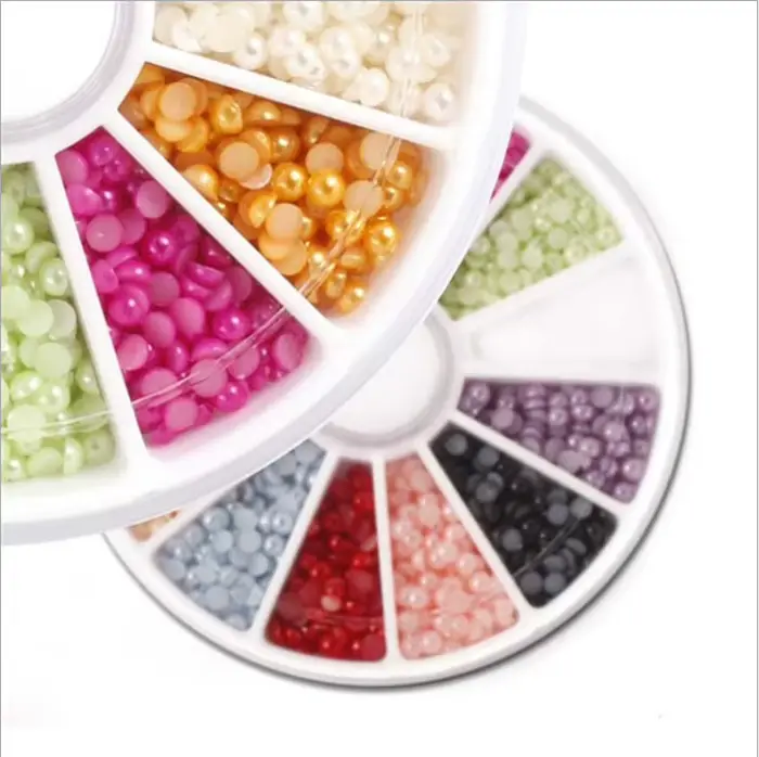 12 couleurs de décoration d'ongles en perles
